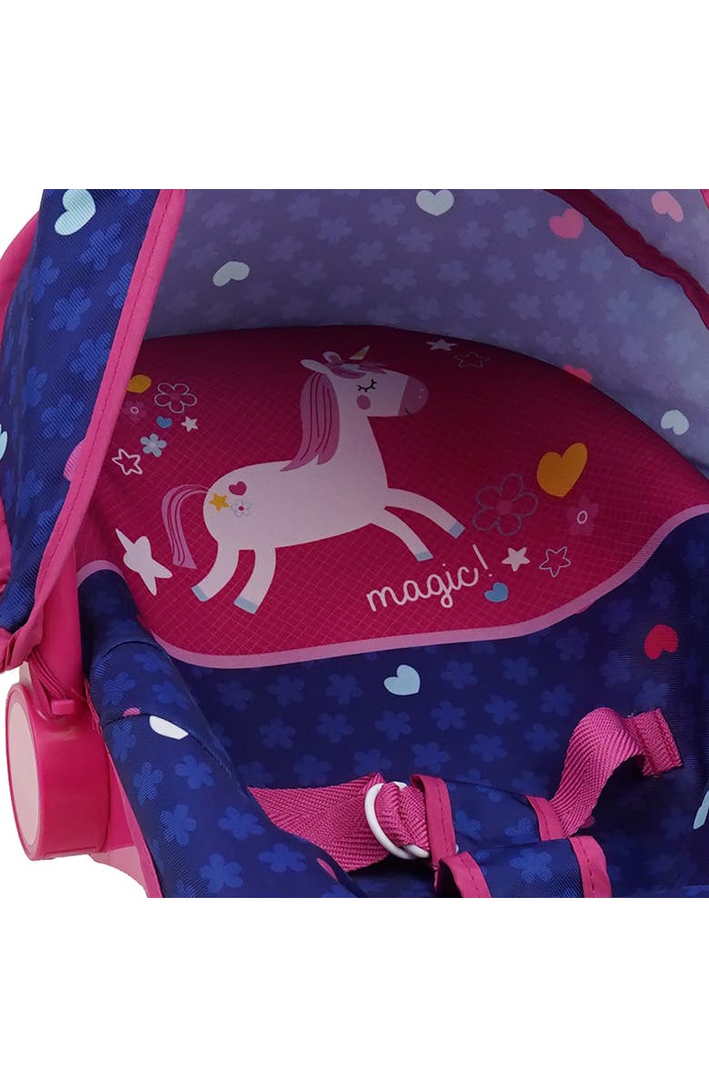 509 Unicorn Baby Doll 3In1 Car Seat, Alternate, color, Multicolored