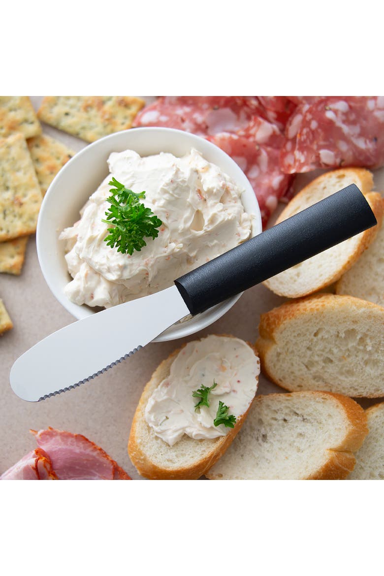 Cutlery 3.375-Inch Party Spreader Stainless Steel Serrated Blade, Alternate, color, Black