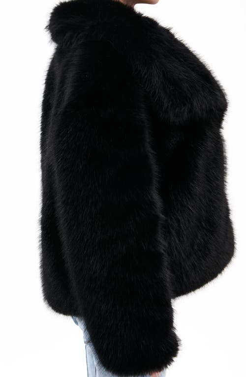 Azalea Wang Regina Faux Fur Jacket In Black