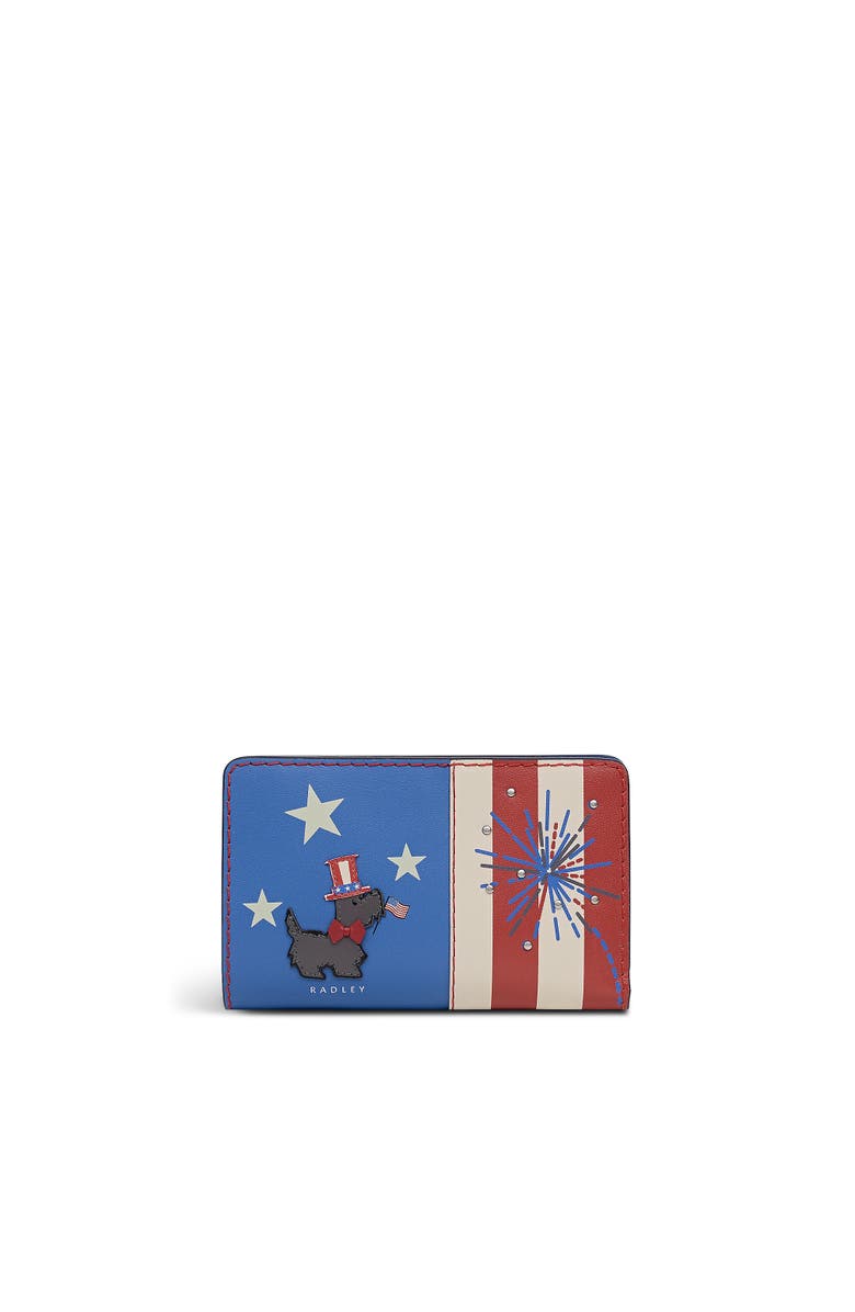 Radley Fireworks And Stripes Medium Flapover Wallet, Main, color, Cobalt