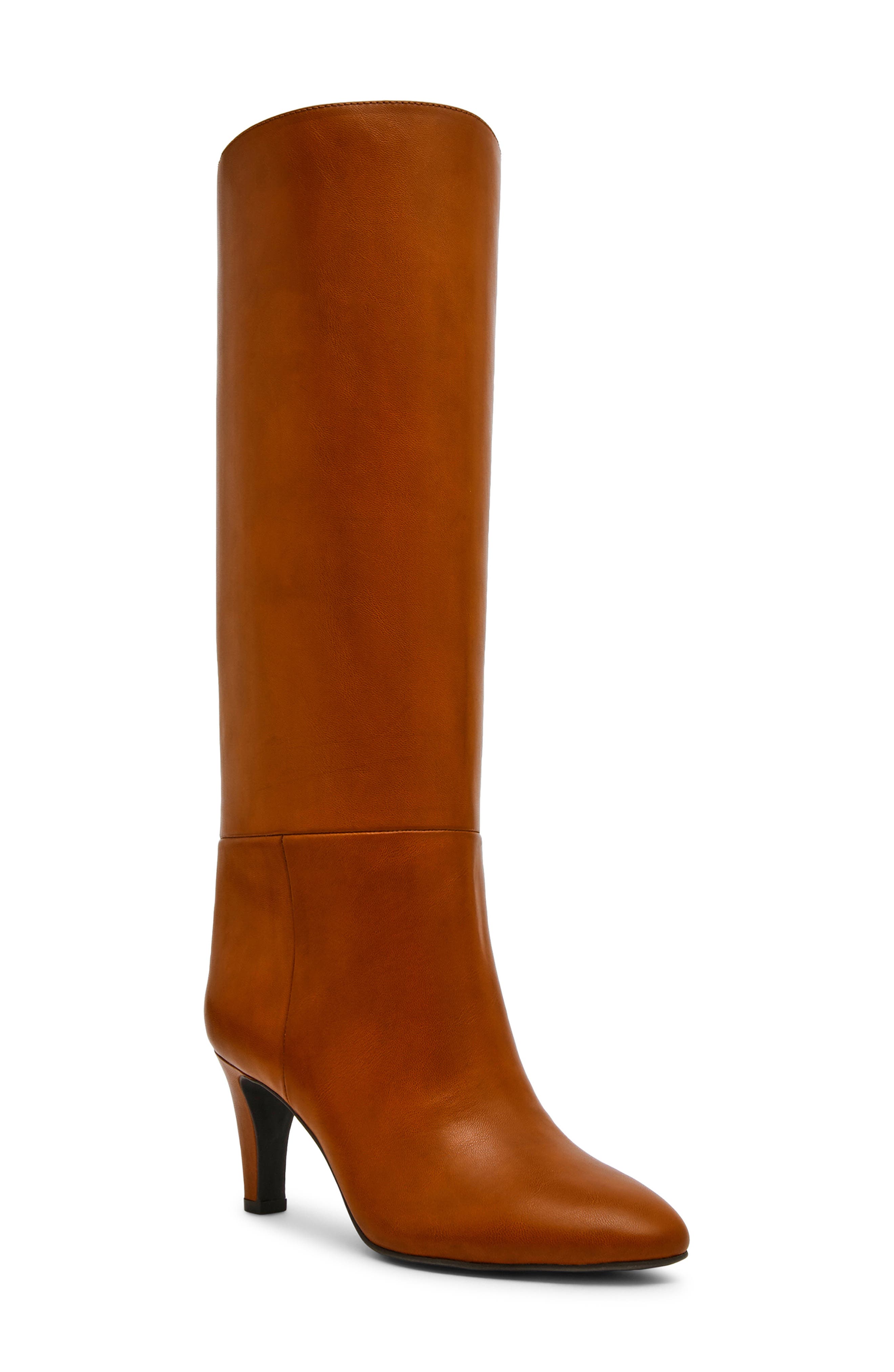 Anne Klein Arcadia Knee High Boot, Main, color, Cognac Smooth