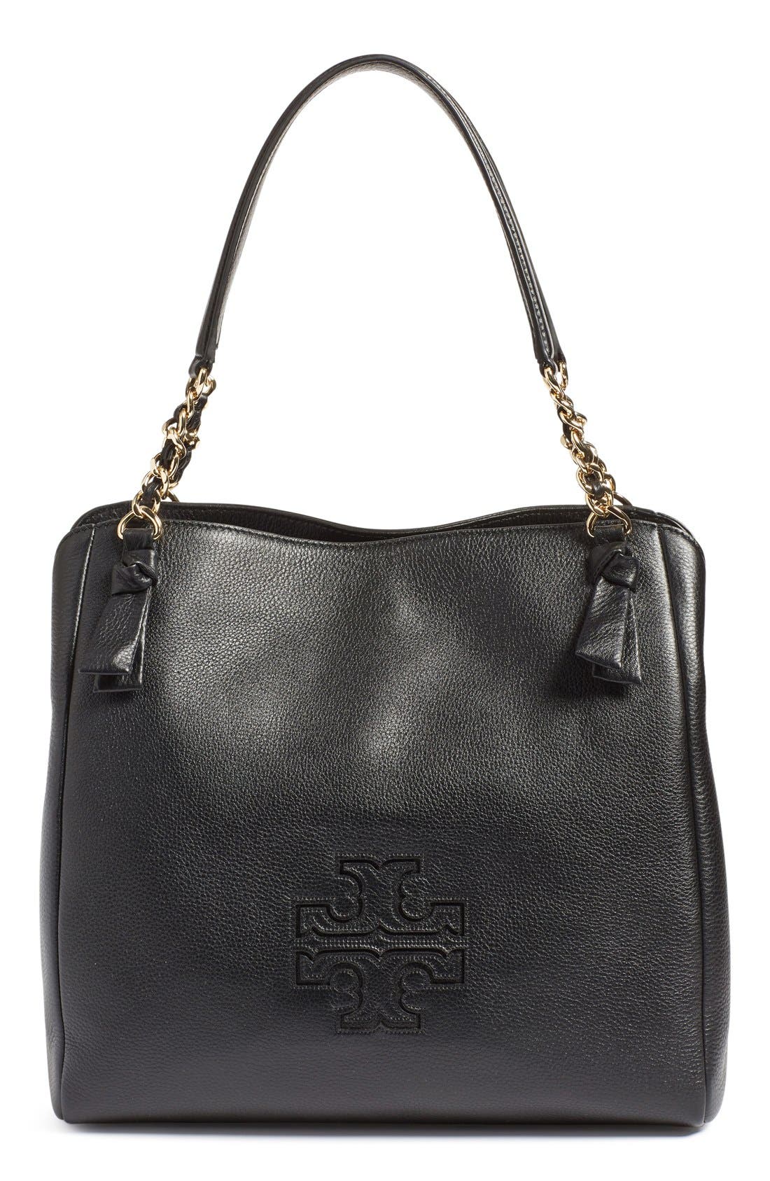 Tory Burch 'Harper' Leather Tote, Main, color, 