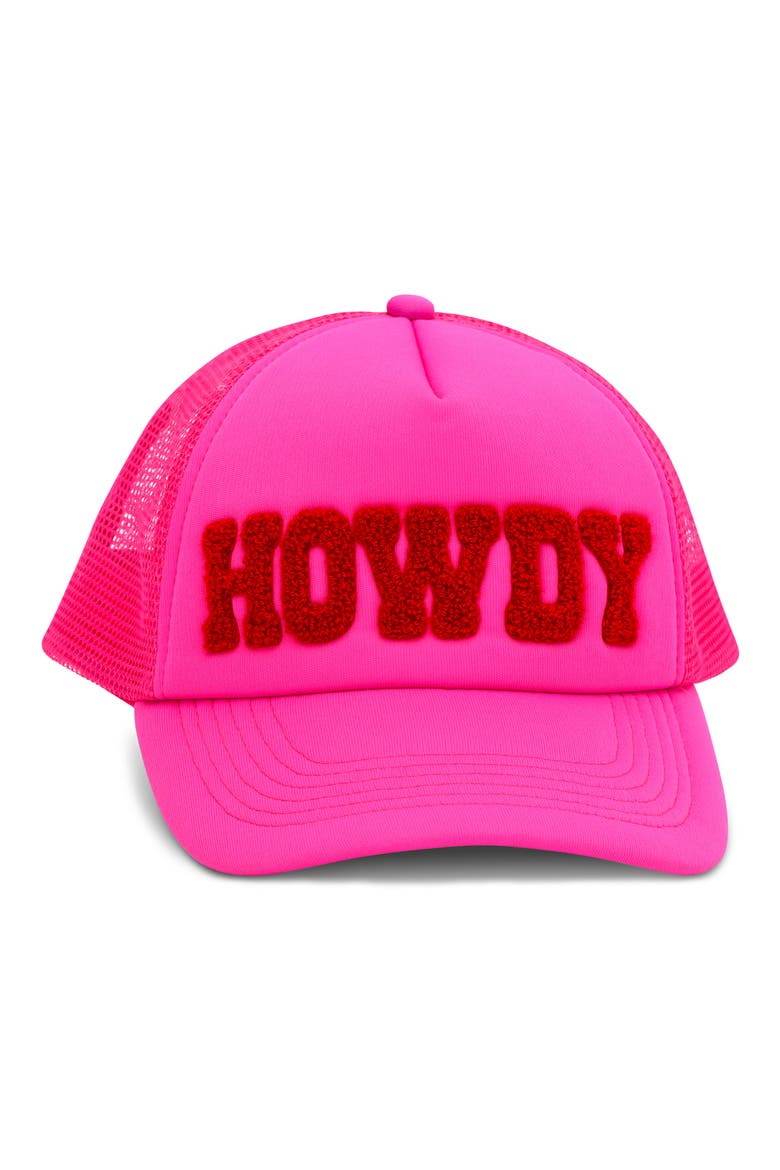 Kids' Howdy Trucker Hat, Alternate, color, PINK