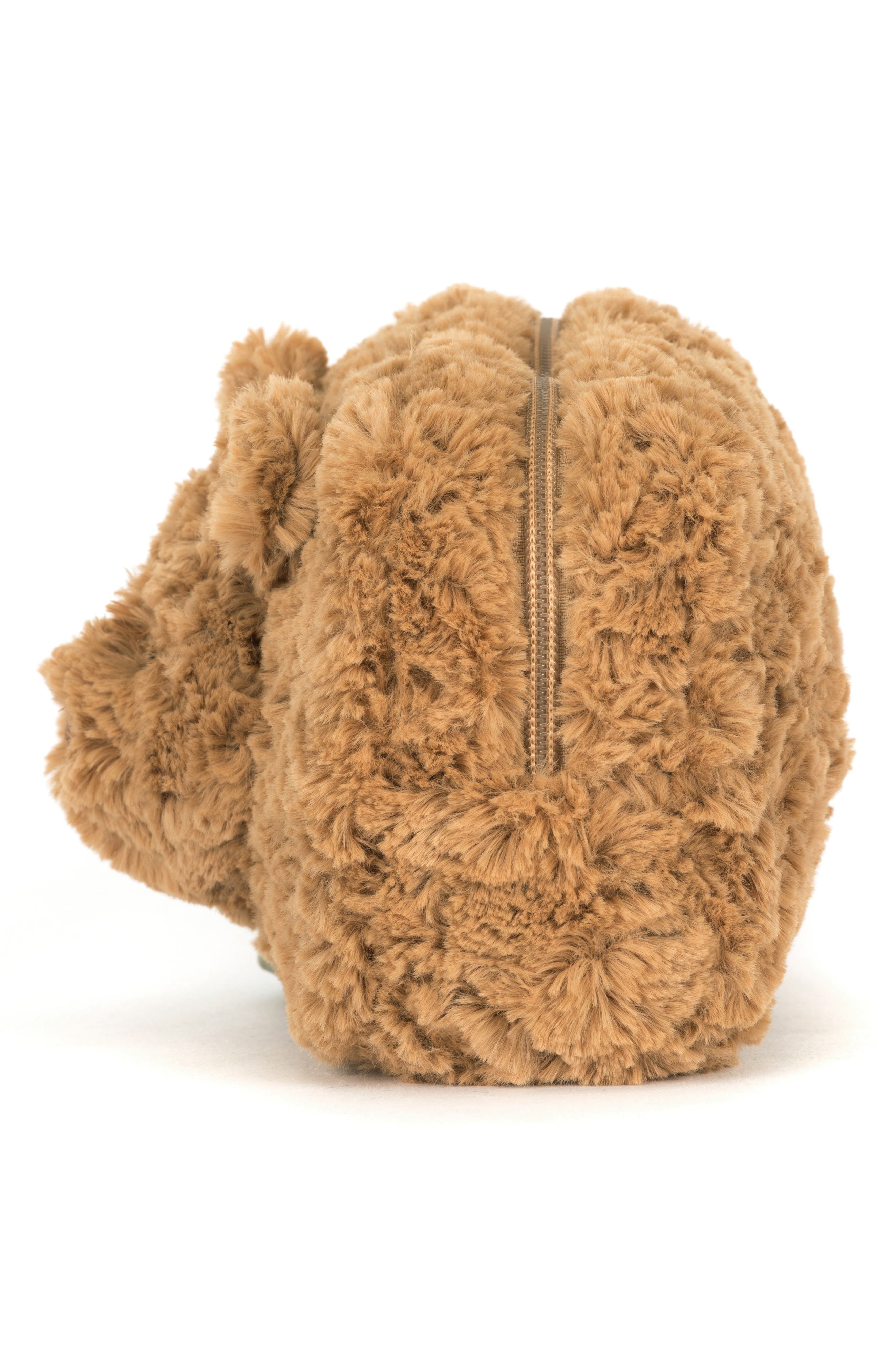 Kids' Bartholomew Bear Plush Pouch, Alternate, color, BROWN