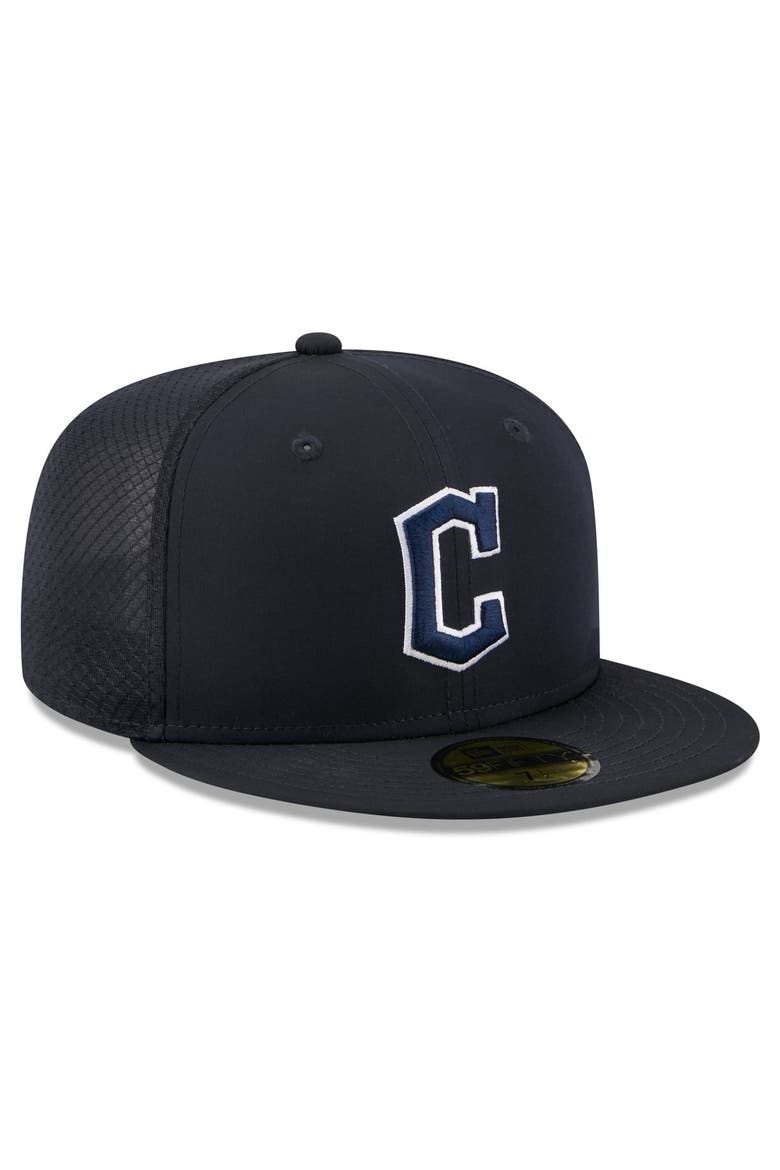 Youth New Era Navy Cleveland Guardians Batting Practice 59FIFTY Fitted Hat, Alternate, color, Navy