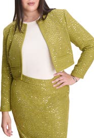 ELOQUII Sequin Tweed Jacket