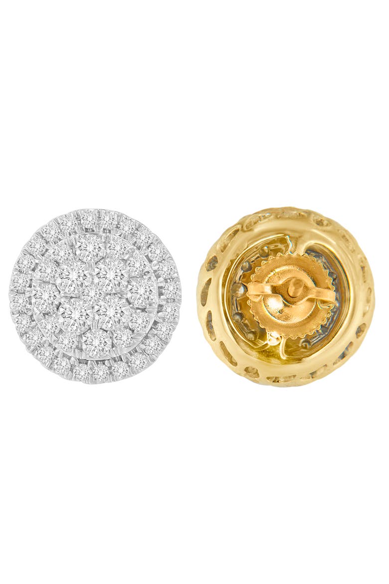 10K Yellow Gold 1.5 cttw Round Cut Diamond Earrings, Alternate, color, Yellow