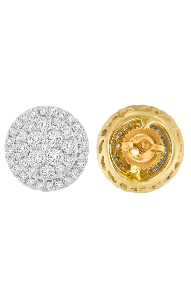Haus of Brilliance 10K Yellow Gold 1.5 cttw Round Cut Diamond Earrings, Alternate, color, Yellow