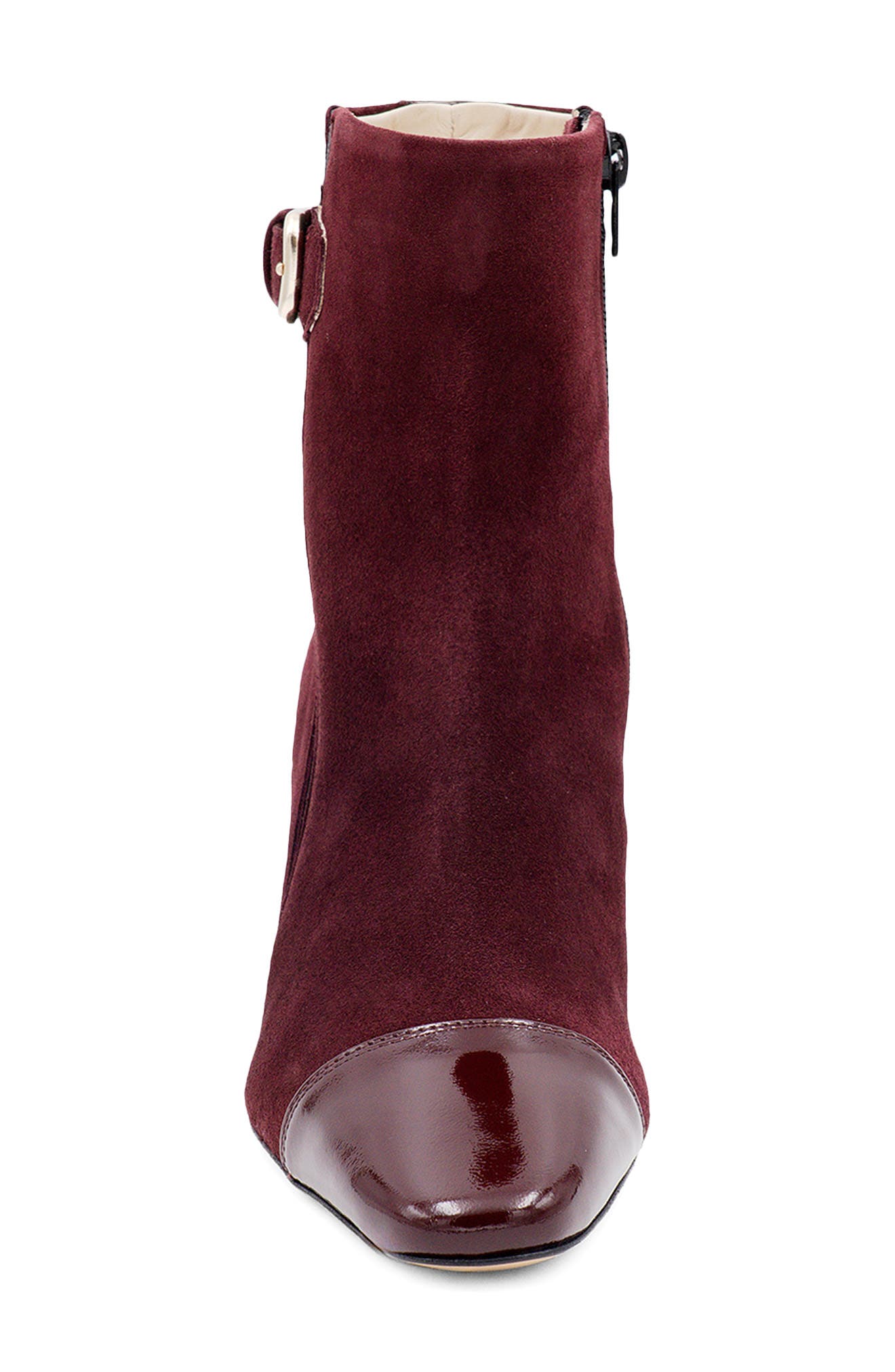 Feroce Cap Toe Bootie, Alternate, color, BURGUNDY CASHMERE/ PATENT