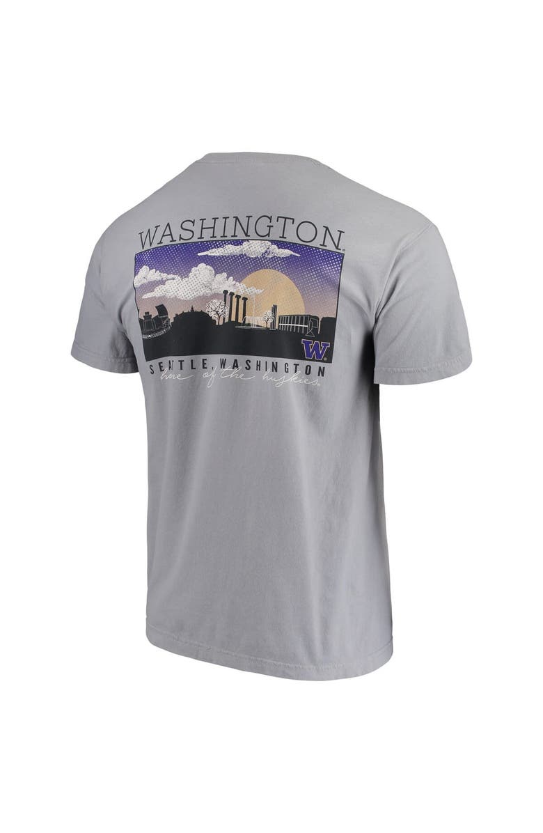 IMAGE ONE Men's Gray Washington Huskies Comfort Colors Campus Scenery T-Shirt, Alternate, color, 