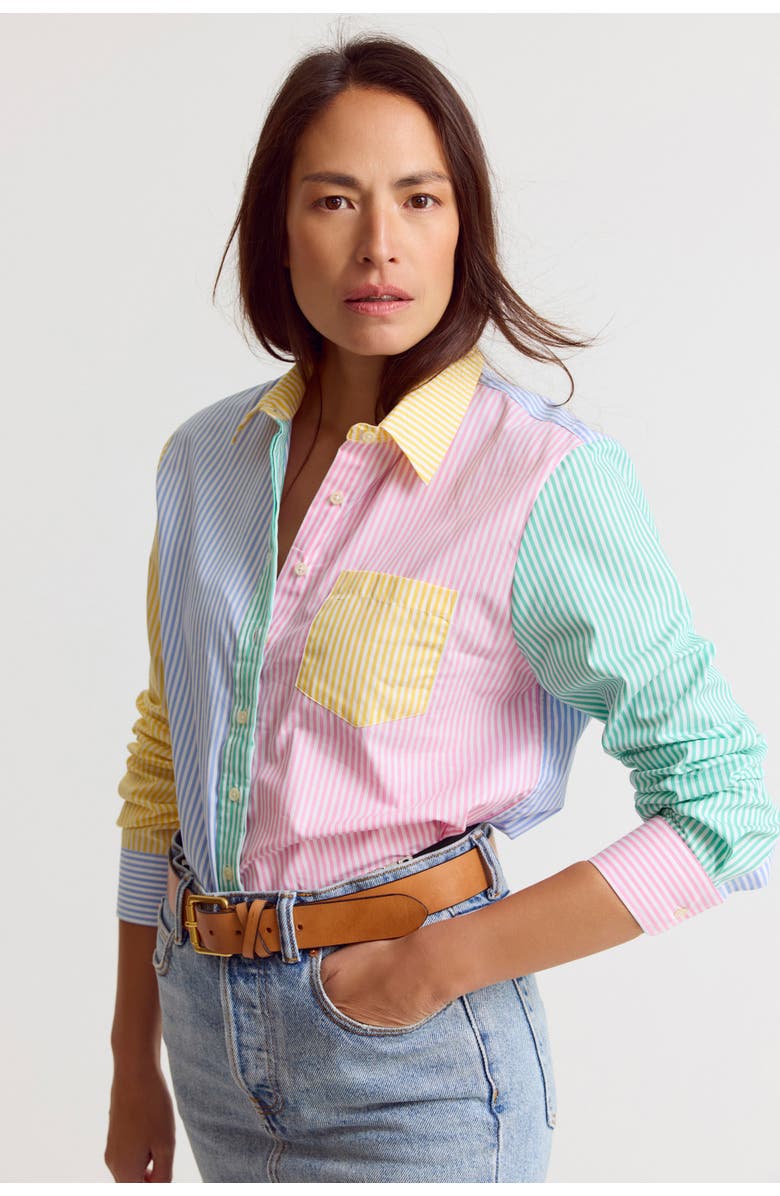 The Shirt by Rochelle Behrens The Boyfriend Shirt in Multistripe, Alternate, color, Multi Stripe
