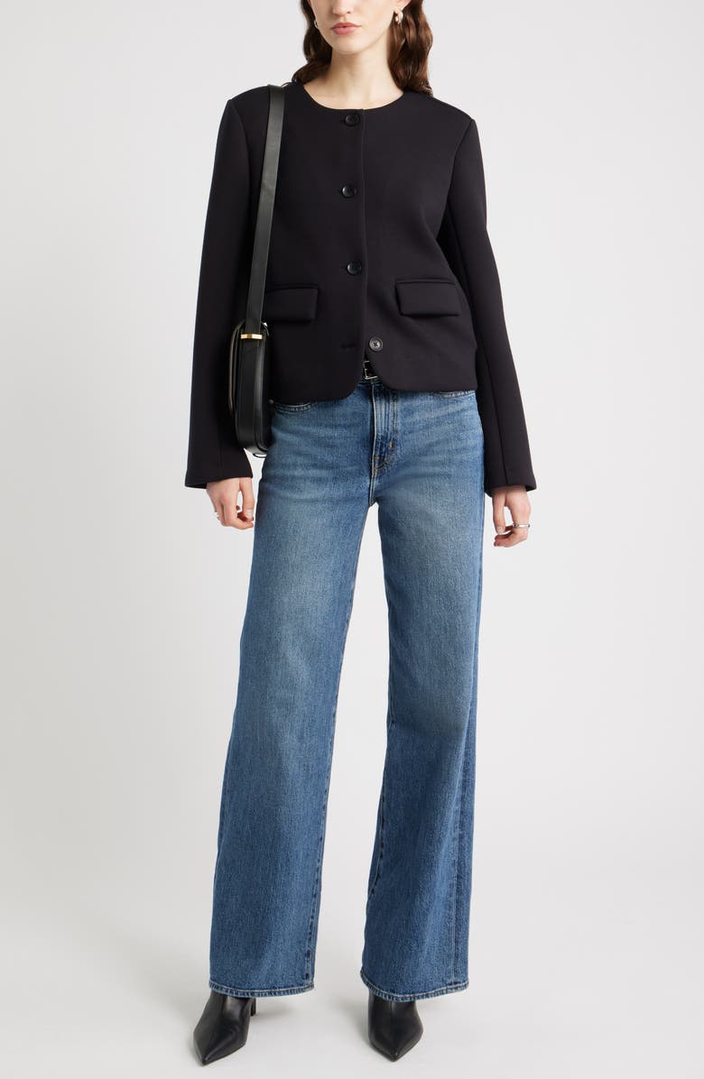 Nordstrom Neoprene Jacket, Alternate, color, Black