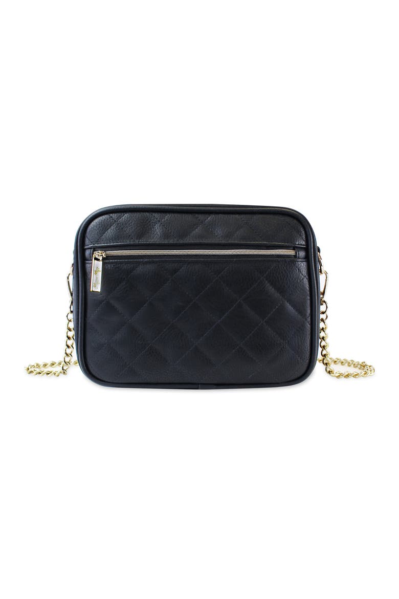 Double Take Faux Leather Crossbody Diaper Bag, Alternate, color, BLACK