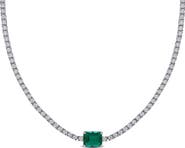 Julianna B. Lab-Created Emerald & White Sapphire Necklace