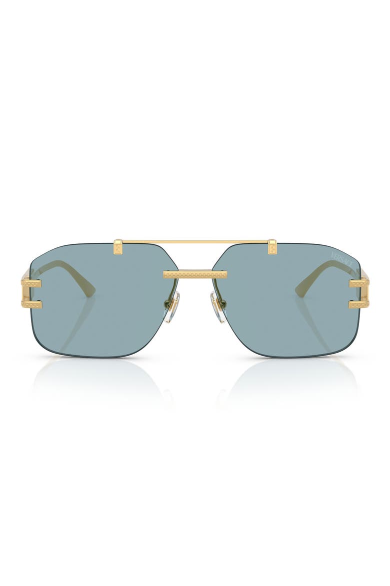60mm Rectangular Sunglasses, Main, color, GOLD
