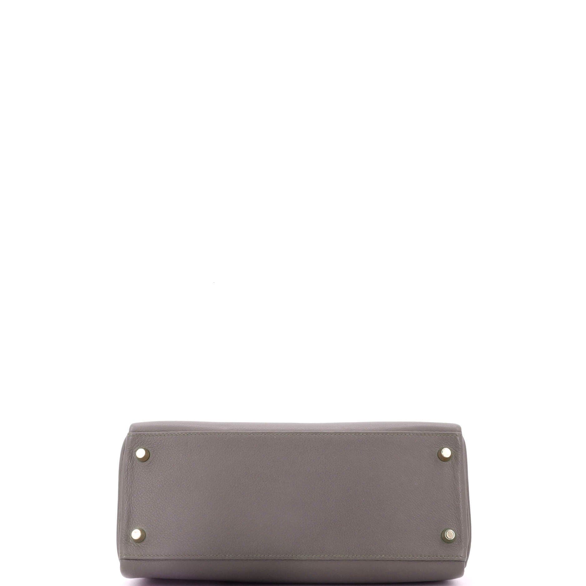 Pre-Owned Hermes Kelly Handbag Grey Evercolor with Gold Hardware 28, Alternate, color, 