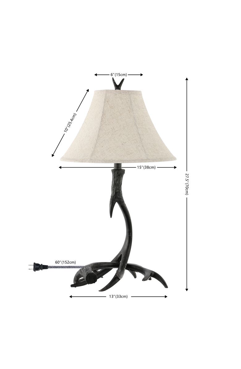 JONATHAN Y Antler 27.5" Rustic Resin LED Table Lamp, Alternate, color, Black