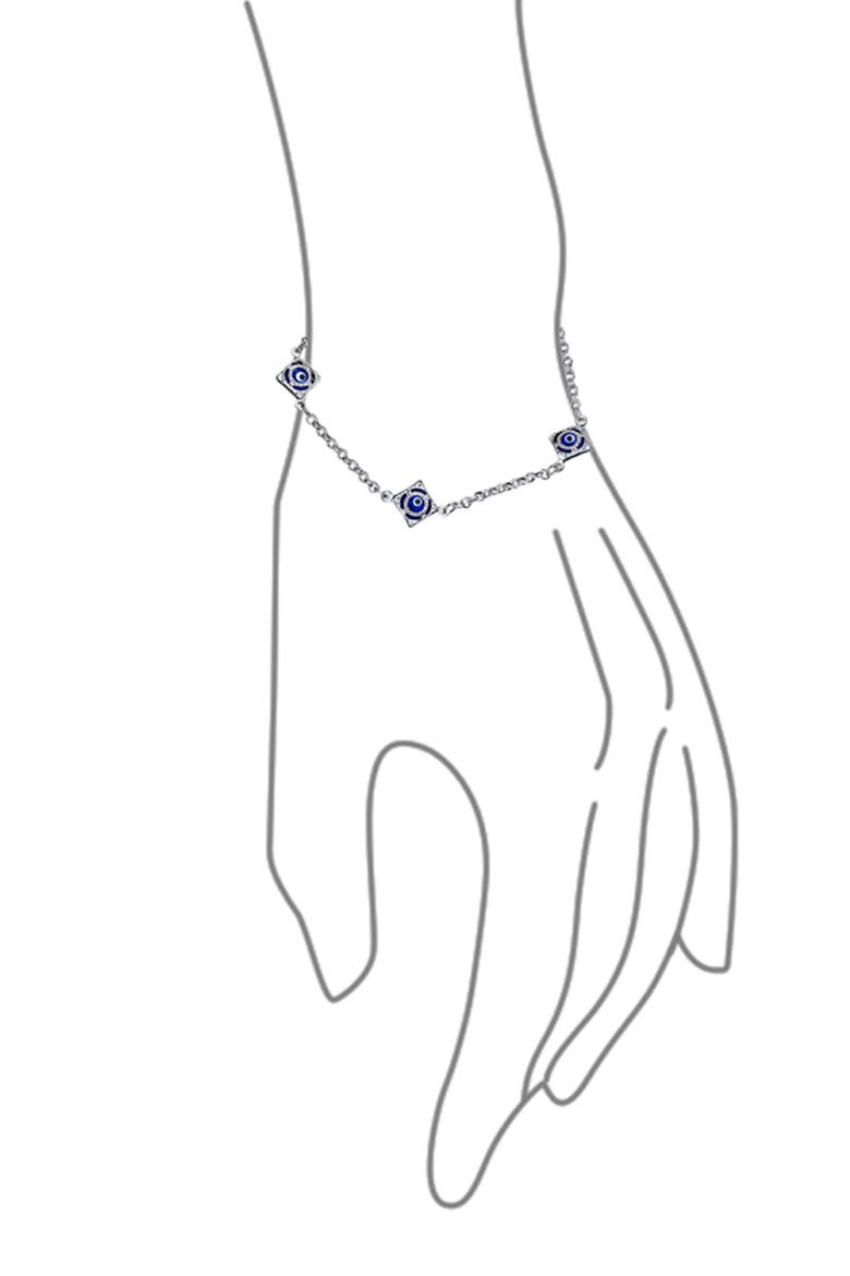 TURKISH EVIL EYE LINK BRACELET, Alternate, color, NAVY