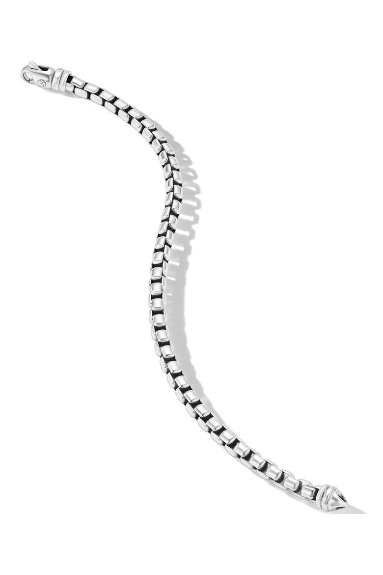 Men's Box Chain Bracelet in Sterling Silver, 5mm, Alternate, color, SILVER