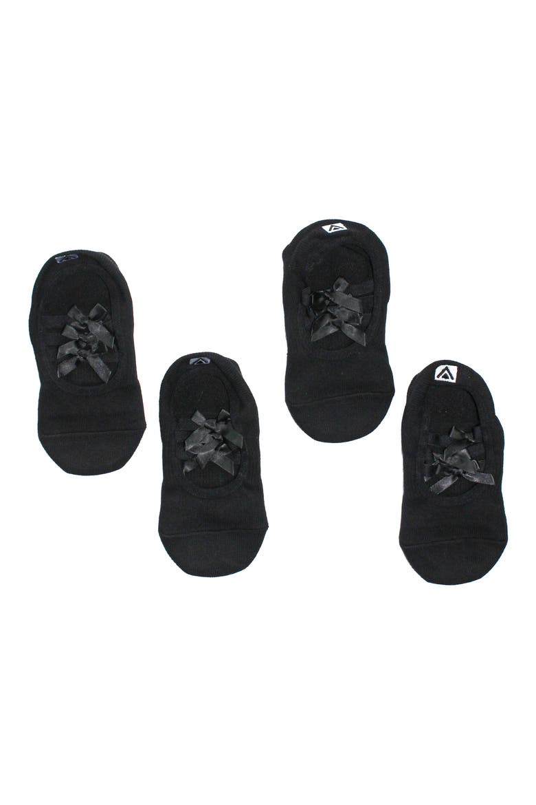 Ribbon 2-Pack Cotton Blend Gripper Socks, Alternate, color, BLACK/ BLACK