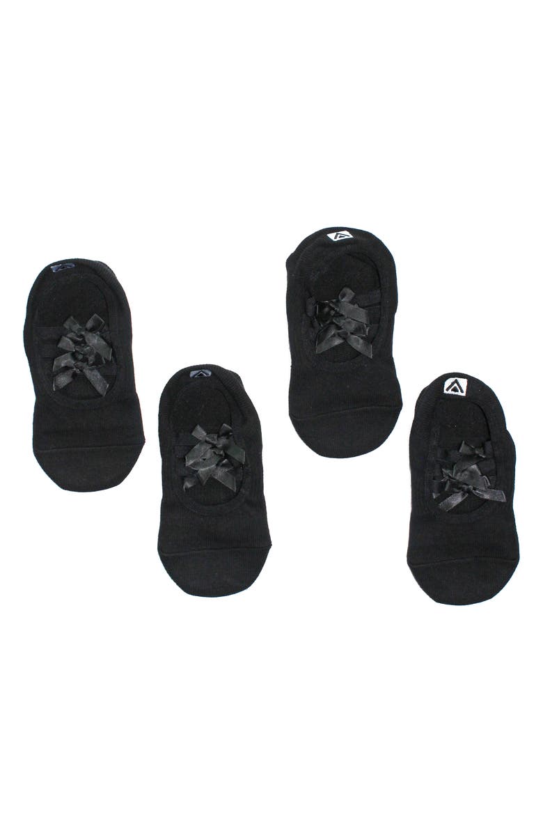 Arebesk Ribbon 2-Pack Cotton Blend Gripper Socks, Alternate, color, Black/ Black