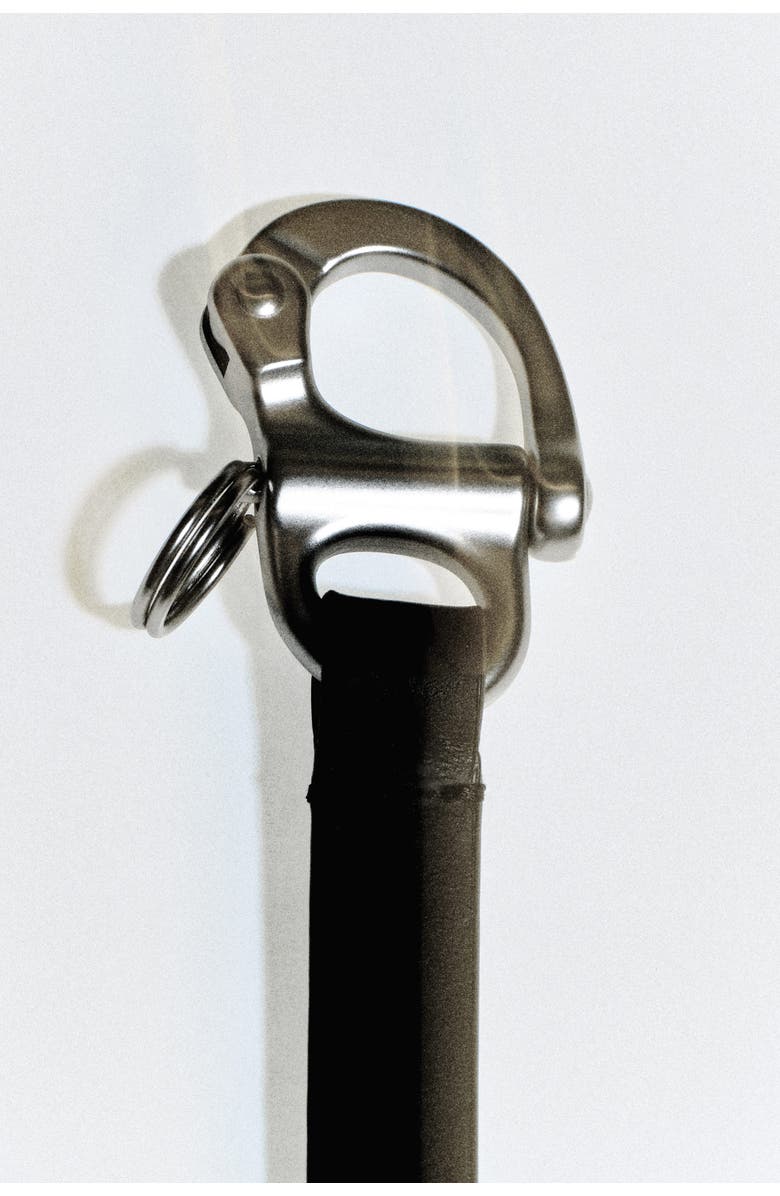 COS Double-ended Leather Lanyard, Alternate, color, Black