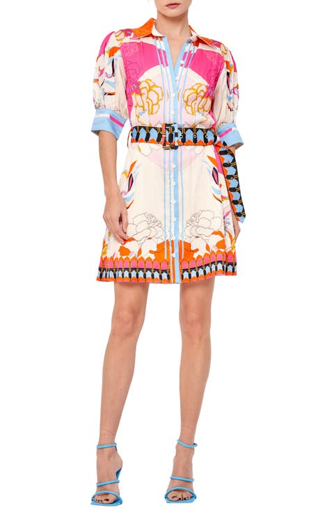 Billy Eng Floral Mixed Print Shirtdress