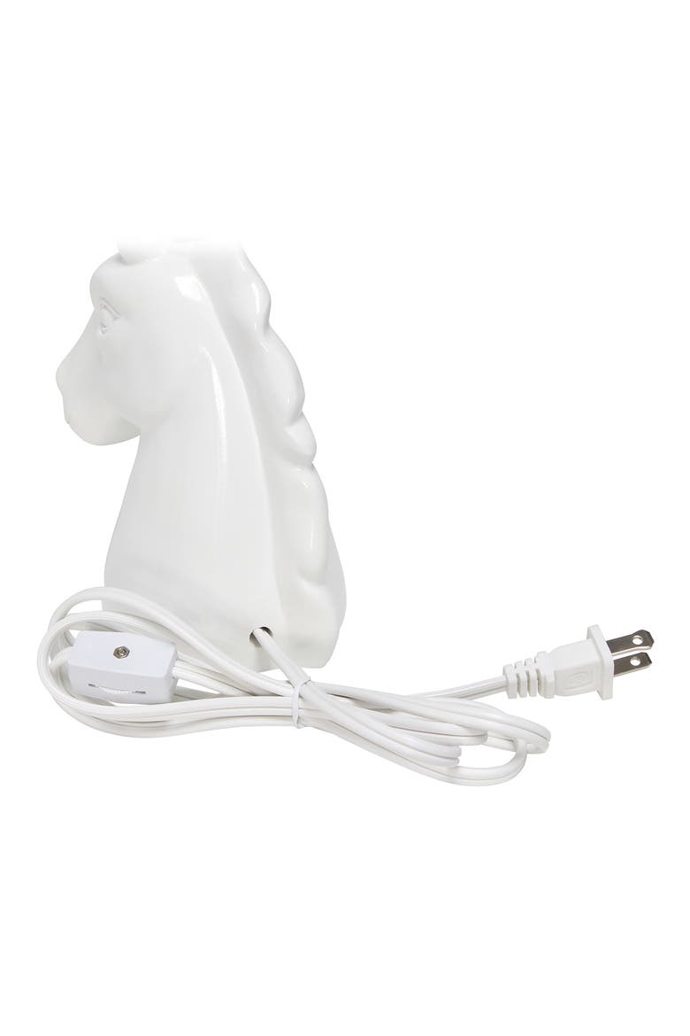 Sparkling Silver and White Unicorn Table Lamp, Alternate, color, SILVER