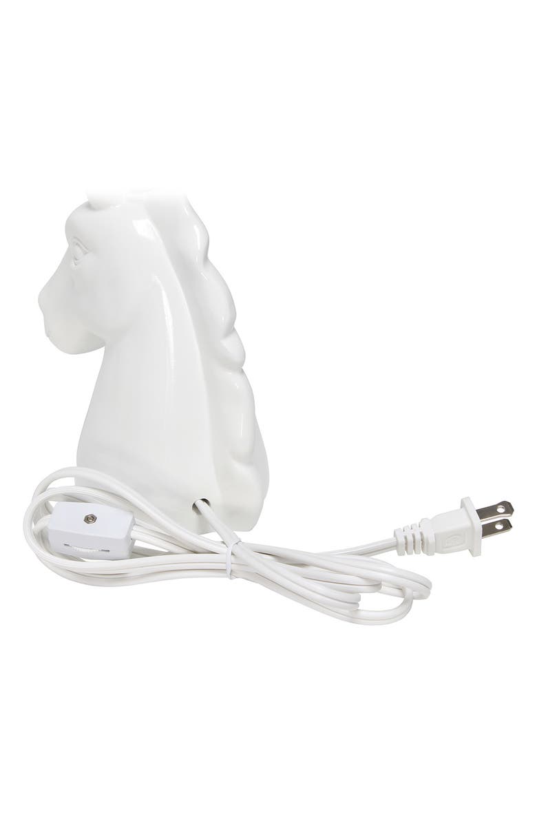 LALIA HOME Sparkling Silver and White Unicorn Table Lamp, Alternate, color, 