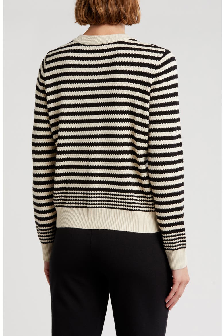 Lady-Like Stripe Sweater, Alternate, color, CREAM/BLACK