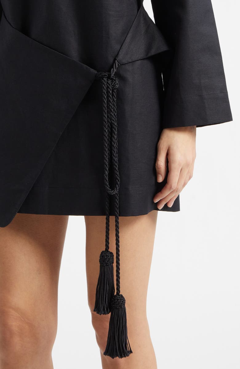 POSSE Yvette Front Wrap Kaftan, Alternate, color, Black