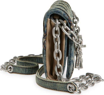 DIESEL® Charm-D Quilted Denim Wallet on a Chain | Nordstrom