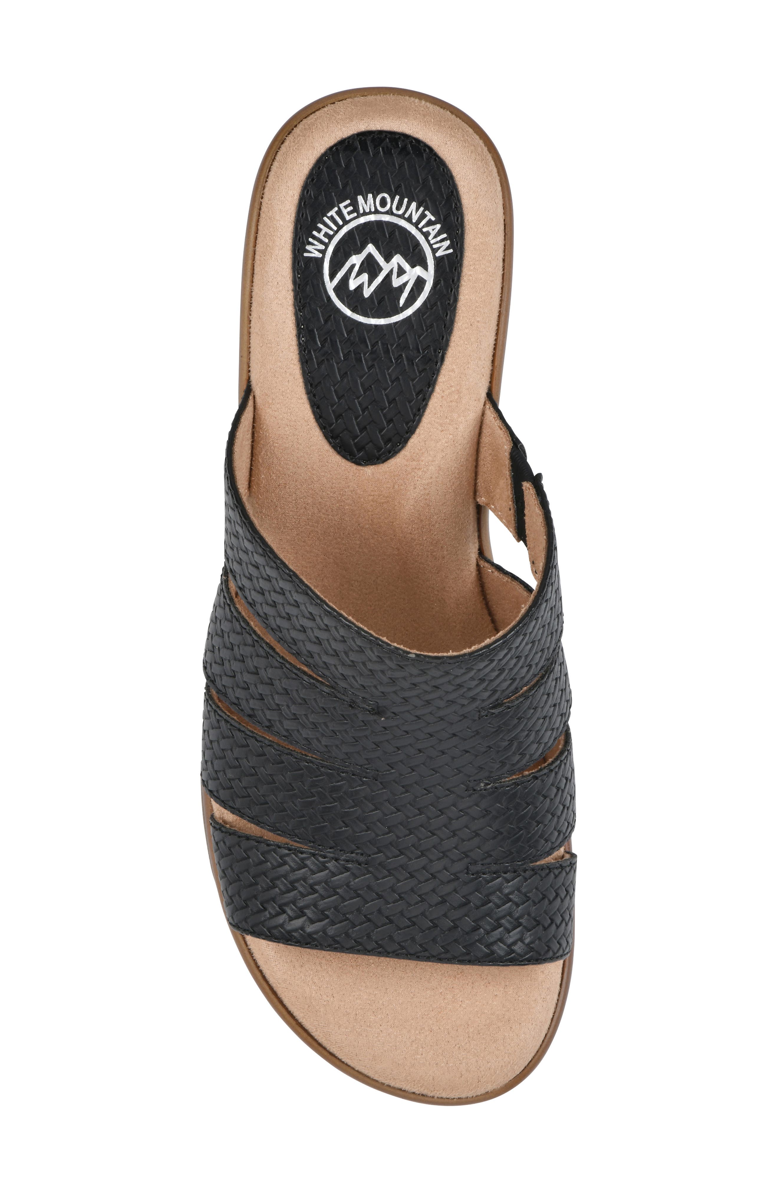 White Mountain Footwear Valora Wedge Sandal, Alternate, color, Black Metallic Woven