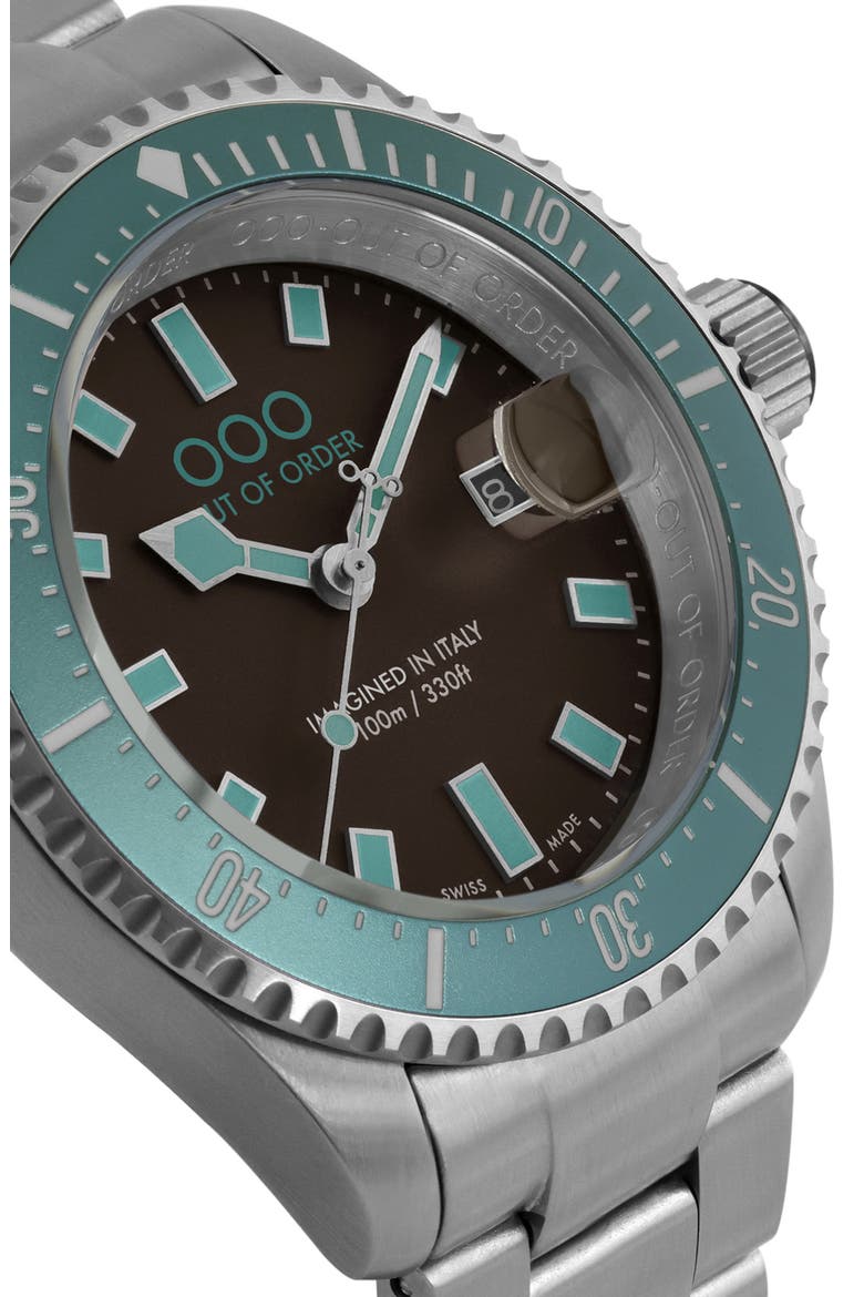 Casanova Bracelet Watch, 44mm, Alternate, color, TURQUOISE AND BROWN
