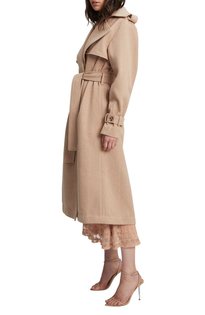 Bardot Oversize Herringbone Trench Coat, Alternate, color, 