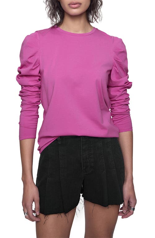 Rebecca Minkoff Janine Puff Shoulder Cotton Jersey Top In Mulberry