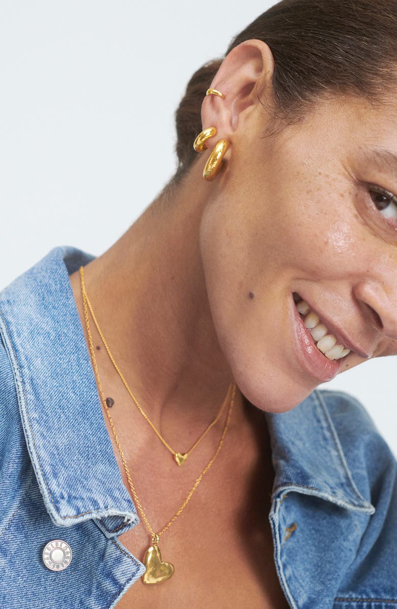 Monica Vinader Heart Pendant Necklace, Alternate, color, Yellow Gold