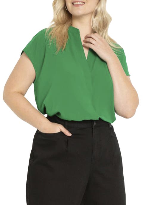 Notch Collar Blouse (Plus Available)