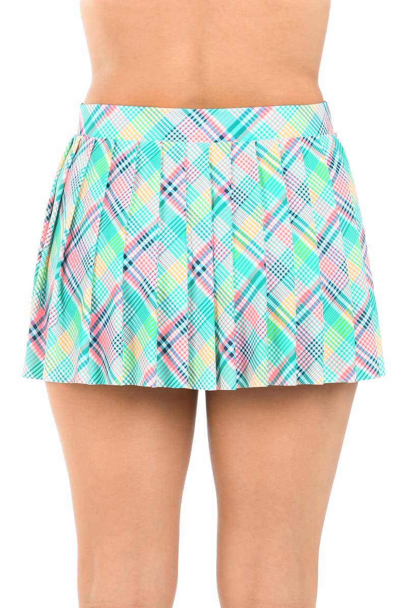 Citrus Schools Pleated Cover-Up Skirt, Alternate, color, Blue/ Green Multi