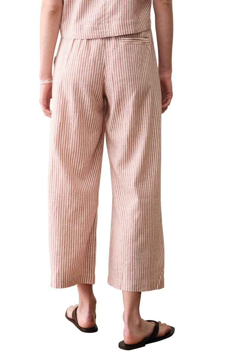 Marine Layer Allison Stripe Pull-On Crop Wide Leg Hemp Blend Pants, Alternate, color,