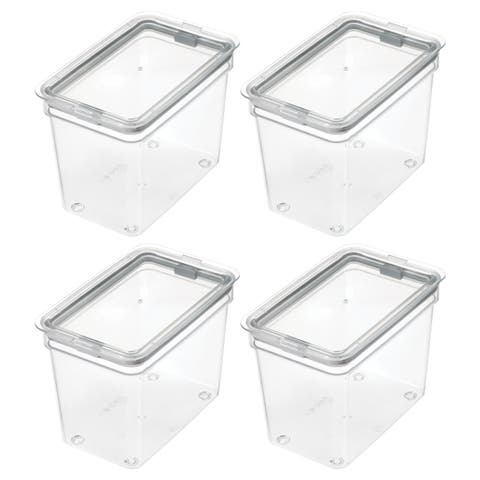 Medium Food Storage Bin with Airtight Lid - Set of 4 - Clear