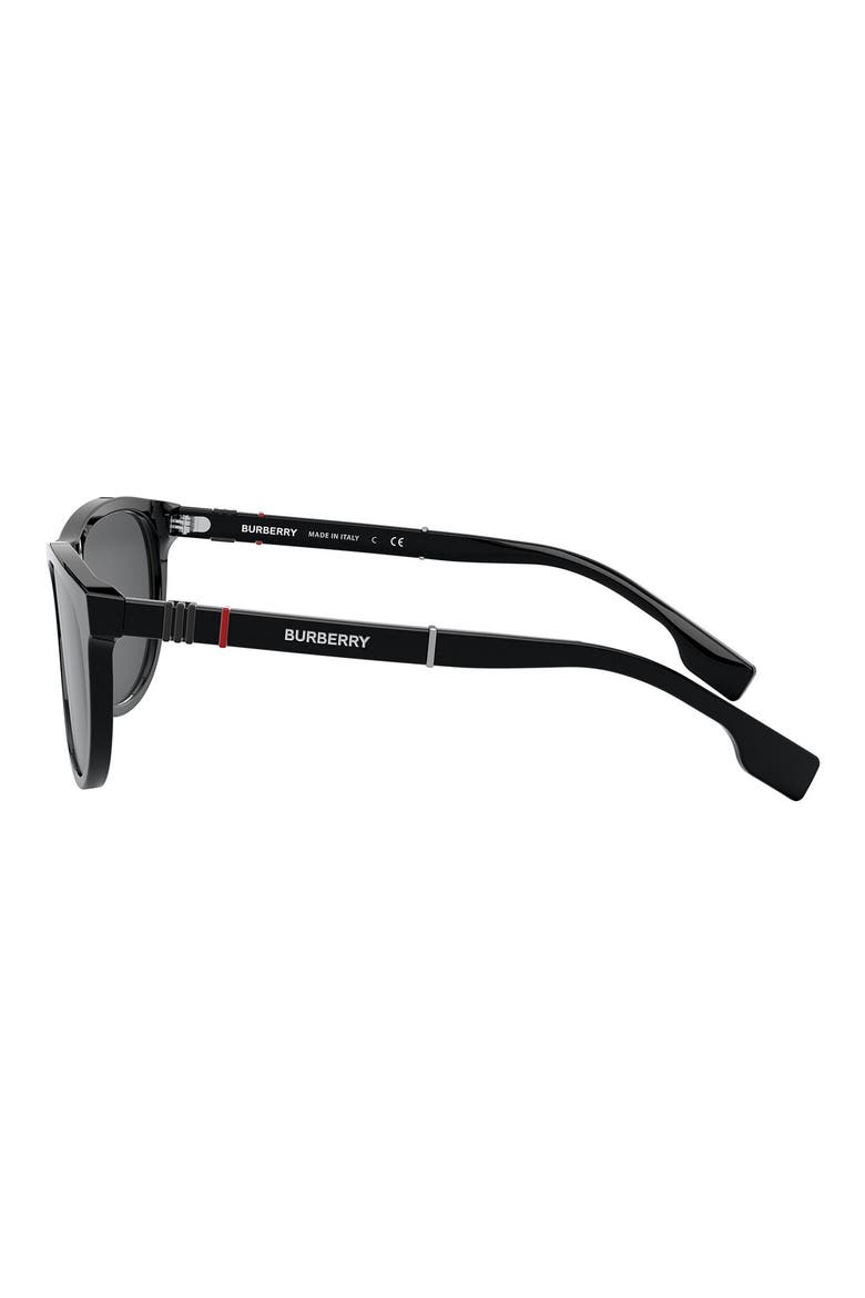 58mm Rectangular Sunglasses, Alternate, color, BLACK/ GREY