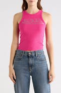 Von Dutch Rhinestone Ribbed Tank
