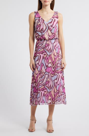 Sam Edelman Rose Landscape Midi Dress In Multi