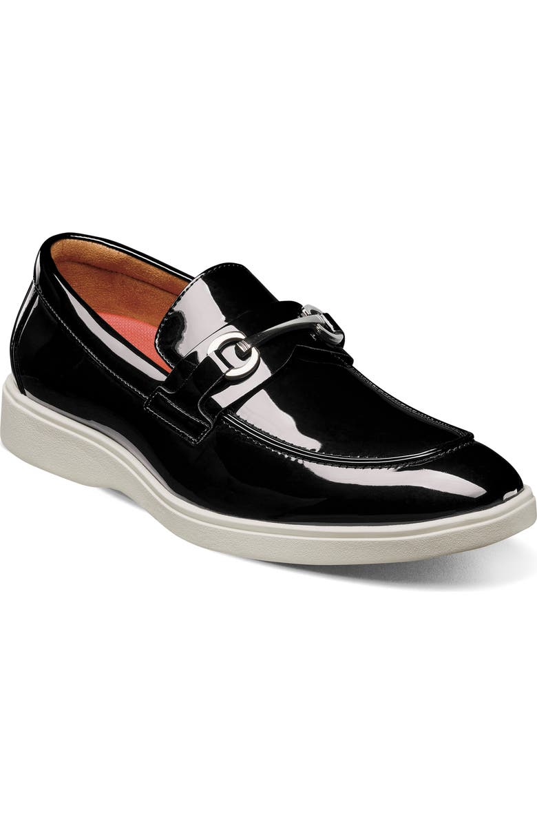 Stacy Adams Slayton Moc Toe Loafer, Main, color, Black Patent
