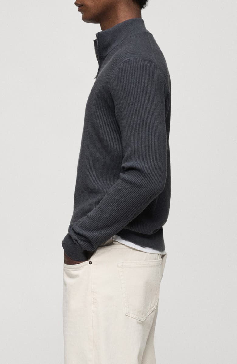 MANGO Perkins Half Zip Sweater, Alternate, color, 