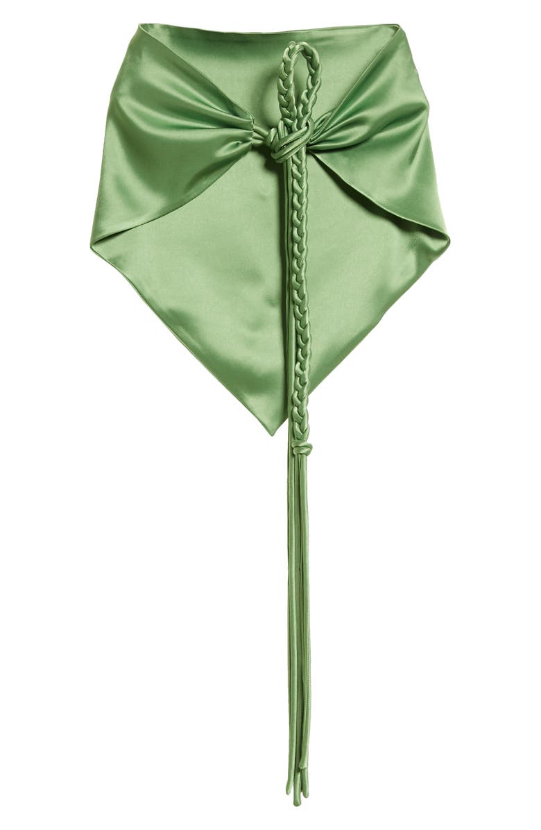 Nanushka Brita Braid Detail Handkerchief Hem Strapless Top, Alternate, color, 