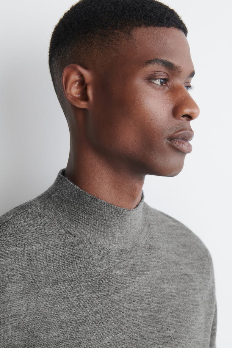 Wool Mock-Neck Sweater, Alternate, color, GRAY