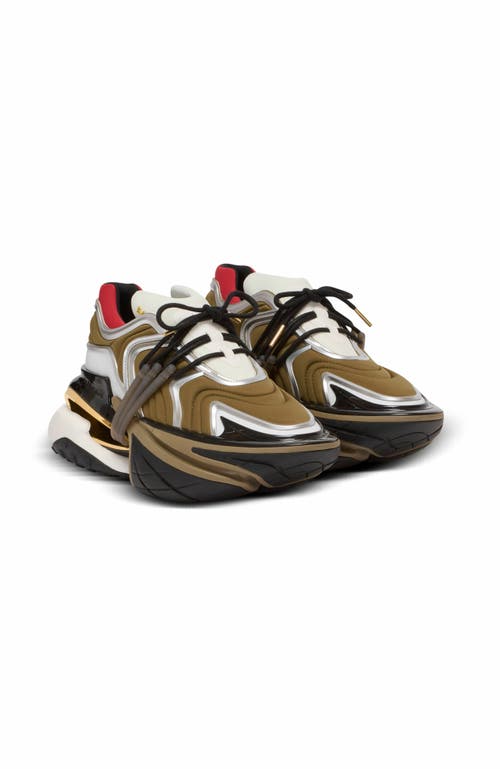 Balmain Unicorn Wave Sneakers Multicolor In Brown