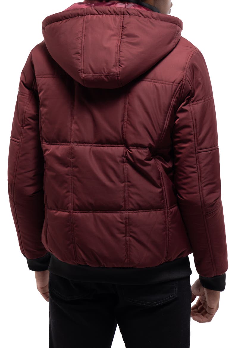 Hooded Puffer Jacket, Alternate, color, BURGUNDY